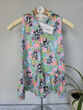Disney x Lilly Pulitzer Sleeveless Collared Minnie Mouse Print Dress